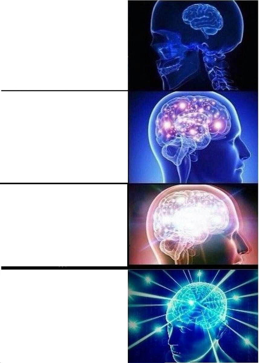 Expanding Brain meme about Marine Layer