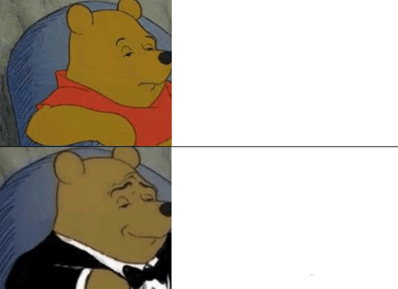 Tuxedo Winnie The Pooh meme about Marine Layer