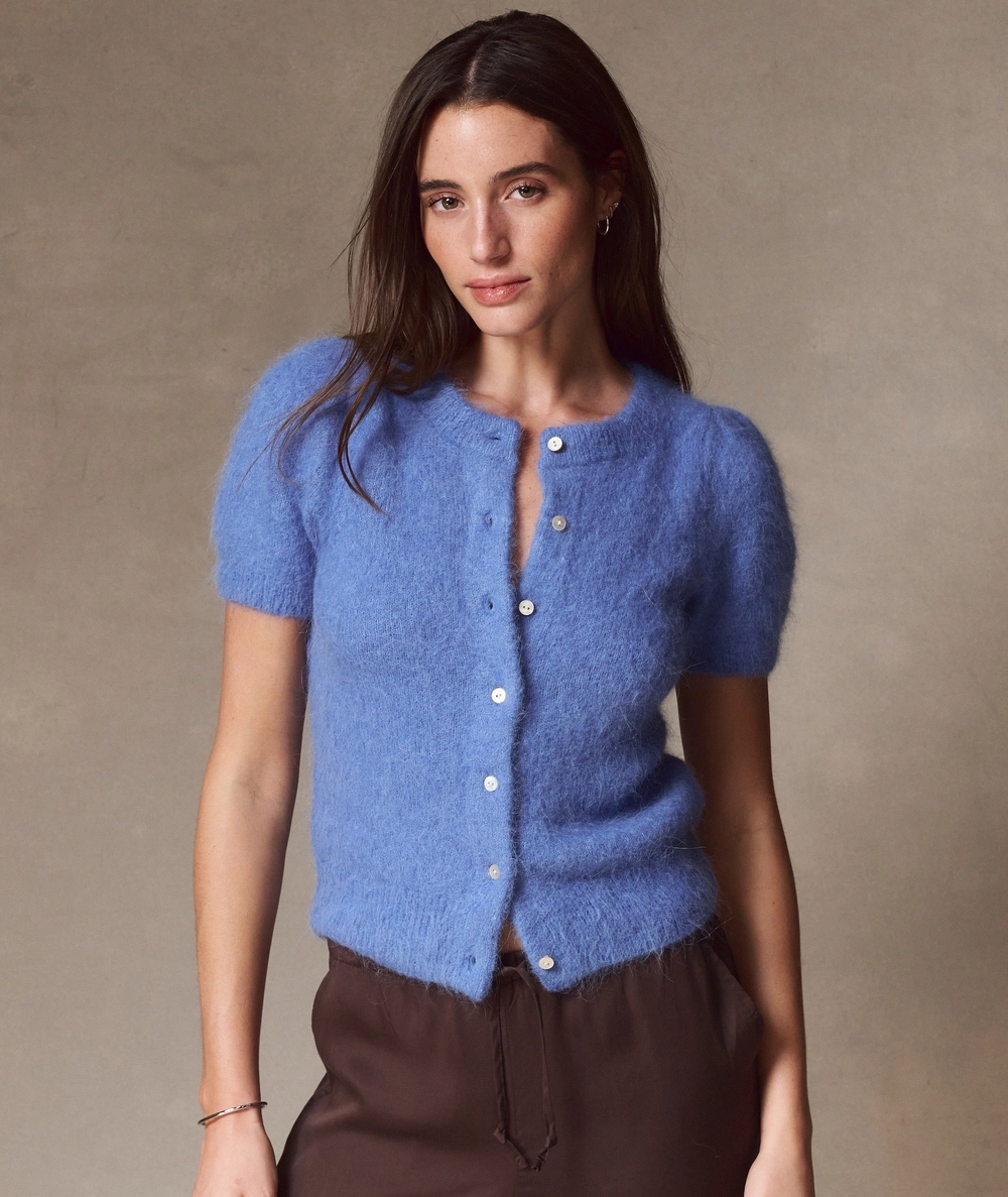 Suri Alpaca Cardigan in French Blue